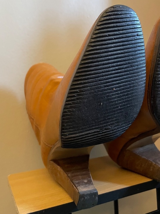 Vintage Western-Style Ankle Boots Cognac Quilted Leather – Size 6–6.5 GUVC *NOTE - Picture 8 of 12